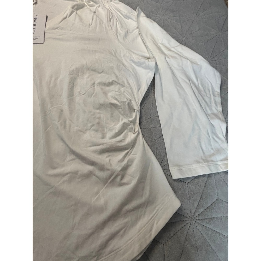 Athleta Outbound V-Neck Top Womens 3X White New Long Sleeve Relaxed Fit 882374 - Picture 4 of 4